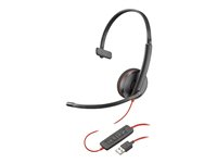 Poly Blackwire C3210 - Blackwire 3200 Series - micro-casque - sur-oreille - filaire - Suppresseur de bruit actif - USB-A - noir - Certifié Skype, Certifié Avaya, certifié Cisco Jabber 77R24A6