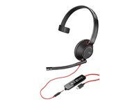 Poly Blackwire C5210 - Blackwire 5200 series - micro-casque - sur-oreille - filaire - Suppresseur de bruit actif - jack 3,5mm, USB-C - noir - Certifié pour Skype for Business, Certifié pour Microsoft Teams, Certifié Avaya, certifié Cisco Jabber 805H4AA
