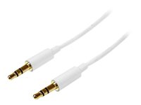 Startech Câble Audio Stéréo Mini-Jack 3.5mm Slim de 1 m M/M - Cordon Audio Jack - Câble pour Casque - 2x 3.5mm Mini-Jack (M)- Blanc - Câble audio - mini-phone stereo 3.5 mm mâle pour mini-phone stereo 3.5 mm mâle - 1 m - blanc MU1MMMSWH