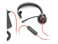 Poly Blackwire 3310-M - Blackwire 3300 series - micro-casque - sur-oreille - filaire - Suppresseur de bruit actif - jack 3,5mm, USB-C - noir - Certifié pour Microsoft Teams 760Q7AA