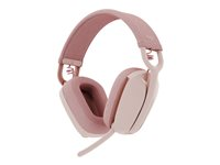Logitech Zone Vibe Wireless - Micro-casque - circum-aural - Bluetooth - sans fil - USB-C via un adaptateur Bluetooth - rose - Certifié pour Microsoft Teams 981-001176