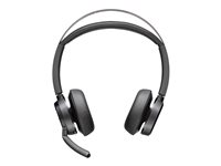 Poly Voyager Focus 2 - Micro-casque - sur-oreille - Bluetooth - sans fil, filaire - Suppresseur de bruit actif - USB-C via un adaptateur Bluetooth - noir 77Y89AA